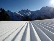 Perfectly groomed slope in the ski resort of Jöchelspitze 