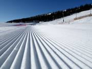 Perfect slope grooming in the Dundret Lapland ski area