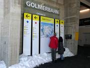 Clear signage at the mountain station of the Golmerbahn