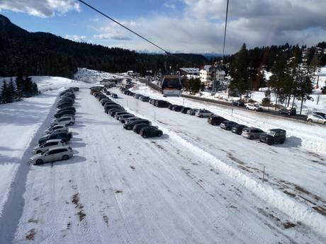 Val di Fassa (Fassa Valley/Fassatal): access to ski resorts and parking at ski resorts – Access, Parking Carezza