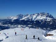 Magnificent view from the St. Johann in Tirol ski area of the Wilder Kaiser