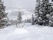 Steep terrain at the John Paul Express