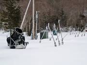 The snow cannons are waiting for their next use.