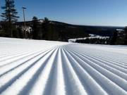 Perfectly groomed slopes in the Ruka ski resort