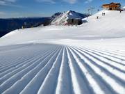 Perfectly groomed slope in the Treble Cone ski area