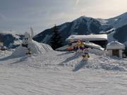 Funny figures in the snow at the Hochalm