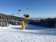 High-performance snow cannons in the Mönichkirchen/Mariensee ski area
