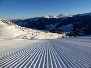 Freshly groomed slope in Hochzillertal