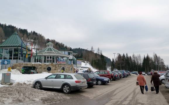 Bruck-Mürzzuschlag: access to ski resorts and parking at ski resorts – Access, Parking Zauberberg Semmering