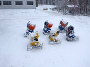 The snow cannons are waiting for their next use
