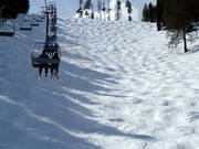 Mogul slope at the Easter triple chairlift