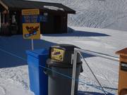 Garbage cans are available at almost all lifts.