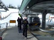 The staff always assists with boarding the gondola lift.