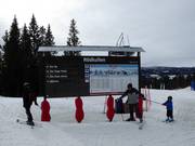 Slope map with slope signage in the Åre ski area