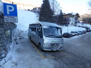 Ski bus at the Peio Fonti valley station