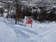 Slope signage in the Tänndalen ski area