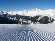 Freshly groomed slope in See