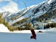 Snow cannon awaits its service