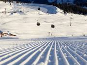 Freshly groomed slope in Hochzillertal