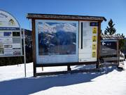 Slope map with current operating information at the Piffing mountain station