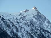 View from Chamonix to the Aiguille du Midi