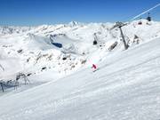 Slope at the Gletscher Jet with the Großglockner in the background (Austria's highest mountain)