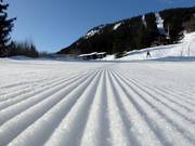 Perfectly groomed slope in Voss Resort