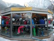Umbrella bar at the valley station of the Acherkogelbahn