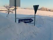 Signpost to the Halde ski area