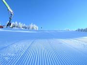 Freshly groomed slope