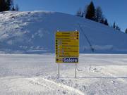 Slope signposting in the ski resort of Civetta