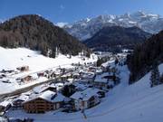 View of the accommodations in Wolkenstein