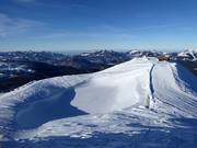 Reservoir for snowmaking at the summit of the Steinplatte