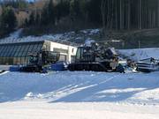 The grooming machines are waiting for their next assignment.