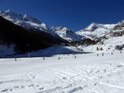Children's ski school at the practice slope