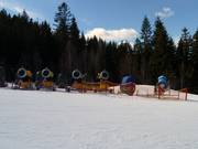 The snow cannons wait for the next job