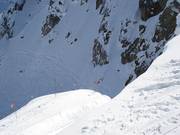 Almost vertically, The Cirque descends through the rocks.