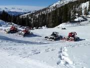 Snow groomers on standby