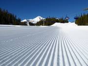 Perfectly groomed slope at Big Sky Resort