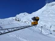 High-performance snow cannon in Saas-Fee