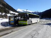 Ski bus at the Ladurns valley station