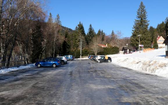 Bohemian Forest (Šumava): access to ski resorts and parking at ski resorts – Access, Parking Špičák