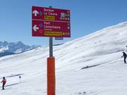 Signage in the ski area