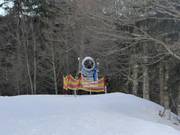 Snowmaking on the Donauwellenabfahrt