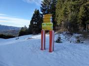 Slope signposting in the ski resort of Lavarone