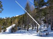 Snowmaking with lances on the valley run