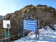 Slope signposting in the ski resort of Mt. Hotham