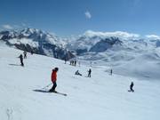 Descent at the Tommeuses chairlift in Tignes