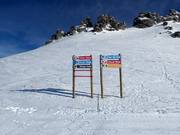 Slope signage in the Treble Cone ski area