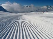 Freshly groomed slope